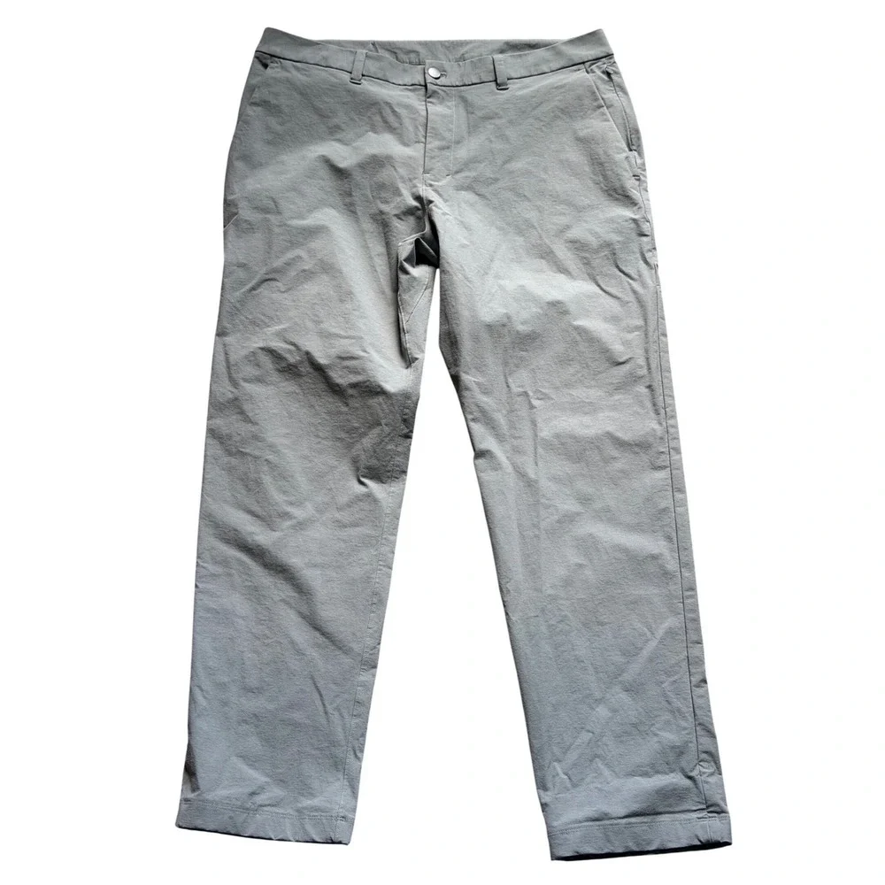 Lululemon Commission Pant Mens 36 Gray Slim Fit Warpstreme LM5AX5S